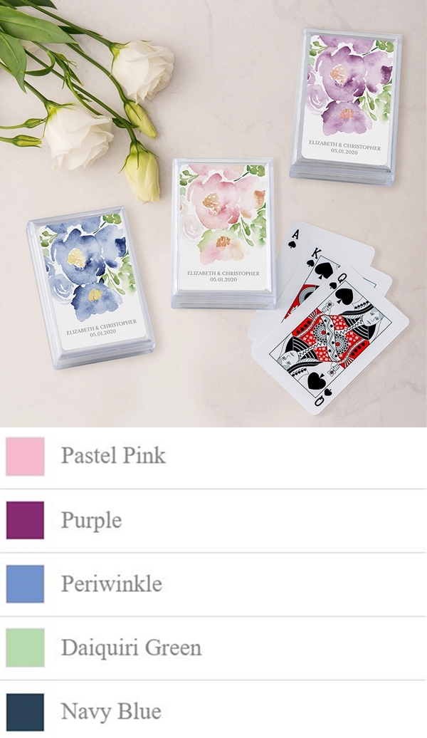 Unique Custom Playing Card Favors - Floral Garden Party Design
