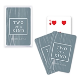 Unique Personalized Playing Card Favors with 'Two of a Kind' Design