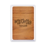 Unique Custom Playing Card Favors - Mr & Mrs Script Woodgrain Design