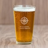 Personalized Travel & Adventure Pint Glass with Printed Compass Design