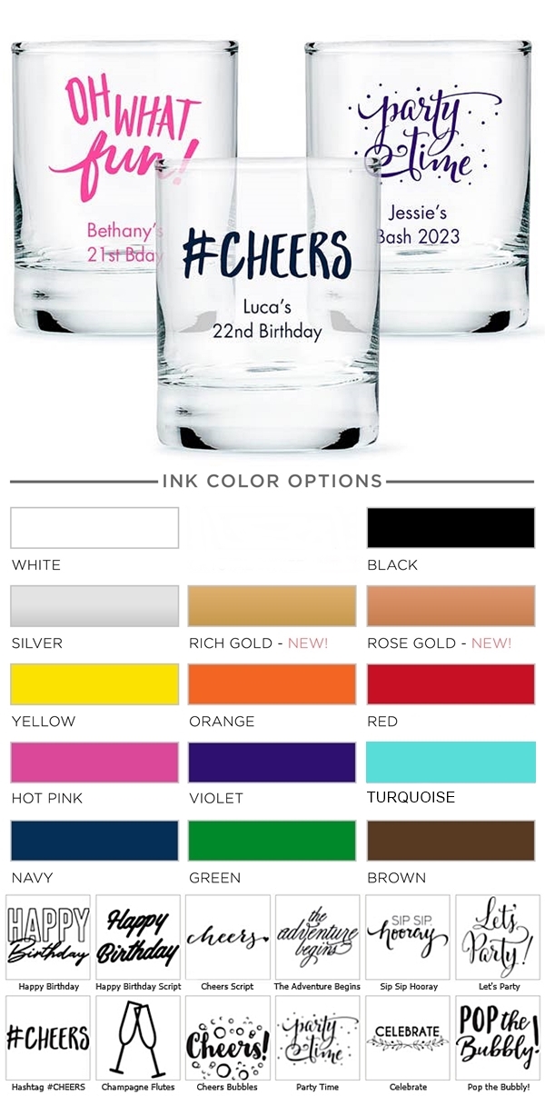 Weddingstar Personalized Votive Holder/Short Shot Glass (Birthday Designs)