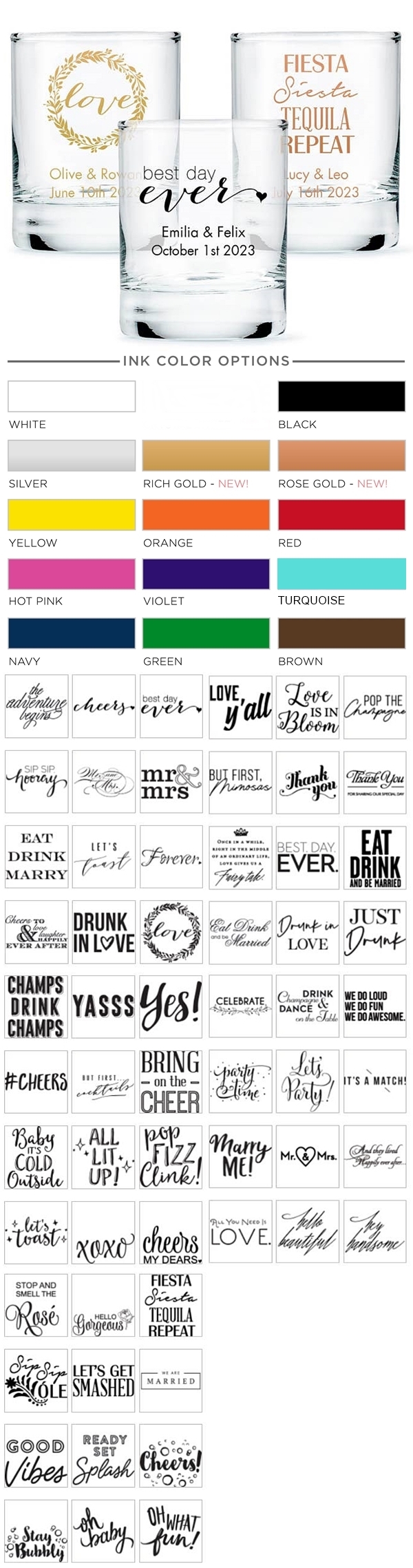 Weddingstar Personalized Votive Holder/Short Shot Glass (Trendy Sayings Designs)