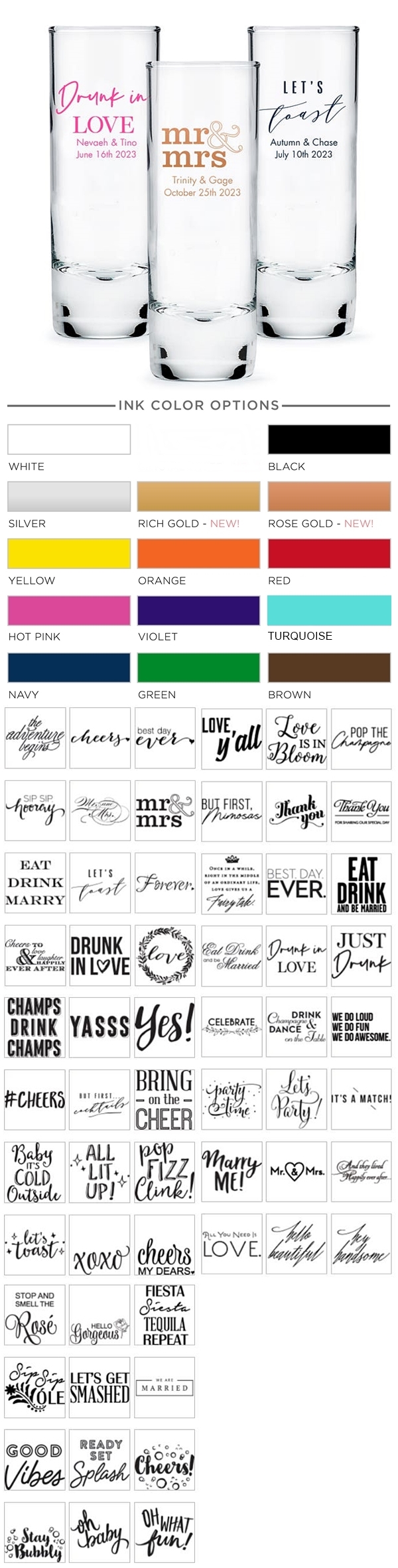 Weddingstar Personalized 2.5oz Tall Shot Glass (Trendy Sayings Designs)