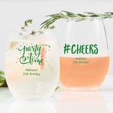 Weddingstar Personalized 9oz Stemless Wine Glass (Birthday Designs)