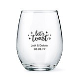 Weddingstar Personalized "Let's Toast" Stemless Wine Glass