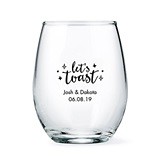 Weddingstar Personalized 'Let's Toast' 9oz Stemless Wine Glass