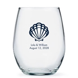 Personalized Elegant Seashell Design 15oz Stemless Wine Glass