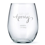 Weddingstar Personalized Large 15oz Stemless Wine Glass (Birthday Designs)