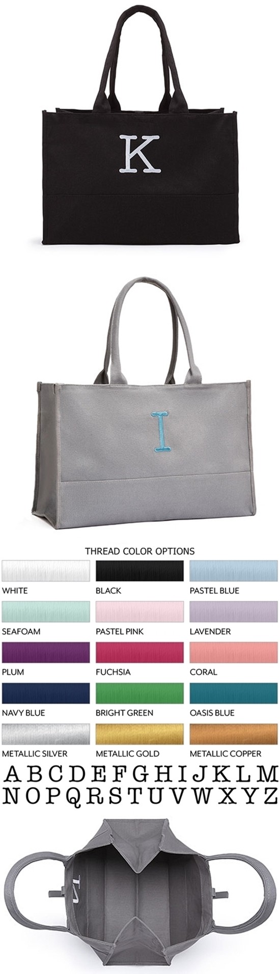 Personalized "City Tote" Solid Box Tote Bag (2 Colors)