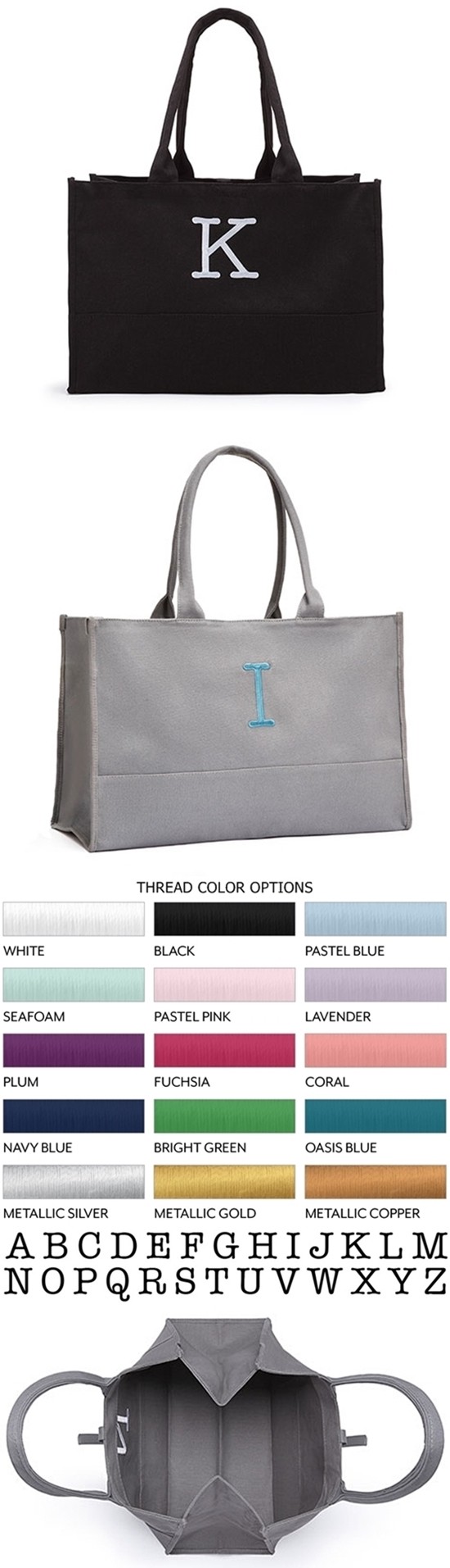 Personalized "City Tote" Solid Box Tote Bag (2 Colors) Personalized