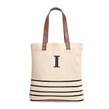 Weddingstar Personalizable "Annie" Stripe Tote Bag - Black