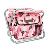Weddingstar Personalizable Portable Cooler Chair (Pink Camouflage)