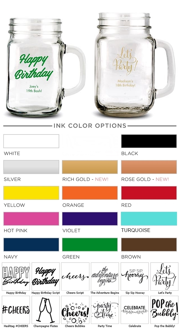 Weddingstar Personalized Mason Jar Mug (Birthday Designs) (2 Sizes)