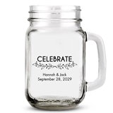 Woodland Pretty 'Celebrate' Design Personalized Mason Jar Mug (2 Sizes)