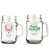 Weddingstar Personalized Mason Jar Mug (Holiday Designs) (2 Sizes)