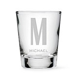 Personalized Shot Glass - Single Initial Monogram with Name Etching