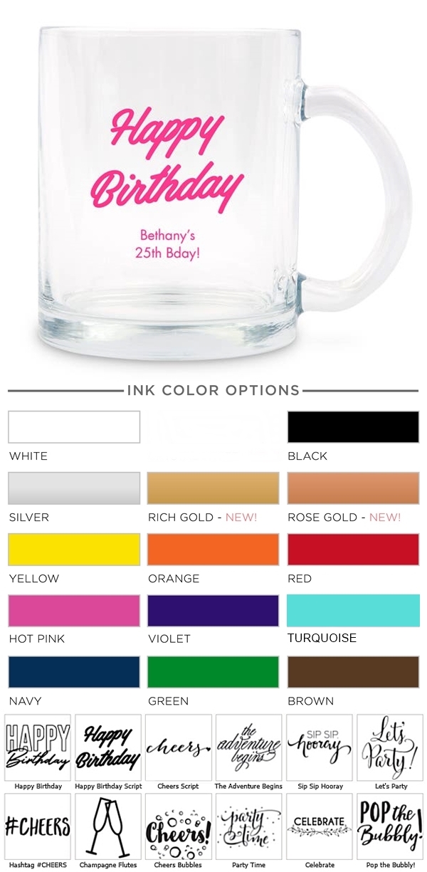 Weddingstar Personalized 10oz Glass Coffee Mug (Birthday Designs)