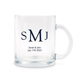 Weddingstar Personalized 10oz Glass Coffee Mug (Monogram Designs)