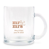 Weddingstar Personalized 10oz Glass Coffee Mug - Printed (Numerous Designs)