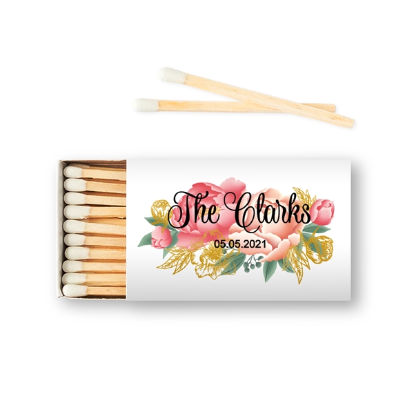 Weddingstar Custom Matchbox Wedding Favors - Modern Floral (Set of 50)