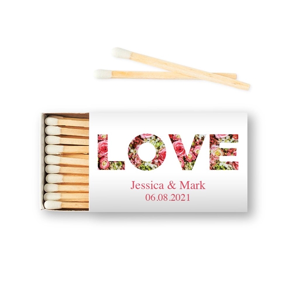 Weddingstar Custom Matchbox Wedding Favors - Floral Love (Set of 50)