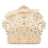 Weddingstar Luscious Foil Lace Favor Box with Ribbon (Set of 10)