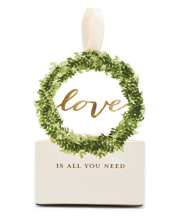 Weddingstar Love Wreath Favor Box with Ribbon (Set of 10)