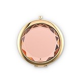 Personalizable Jewel Tone Compact Mirror - Peach Pink Morganite