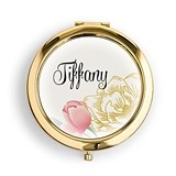 Weddingstar Personalized Designer Compact Mirror - Modern Floral Print