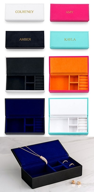 Weddingstar Vegan Leather Jewelry Box with Custom Emboss (4 Colors)