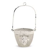 Weddingstar Antiqued-White Shabby Chic Metal Flower Basket