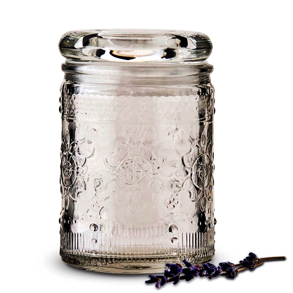 Pressed-Glass Vintage-Look Miniature Mason Jar with Stopper (Set of 6)