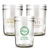 Weddingstar Personalized Printed Glass Mason Jars with Lid Options