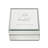 Personalizable Mirrored Jewelry Box with 'Hello Beautiful' Printing