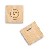 Typewriter Monogram Wood Coasters w/ Built-in Bottle Opener (Set of 2)