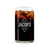 Personalized Can-Shaped Glass with Diamond Emblem Printing