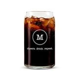 Personalized Can-Shaped Glass with Typewriter Monogram Printing