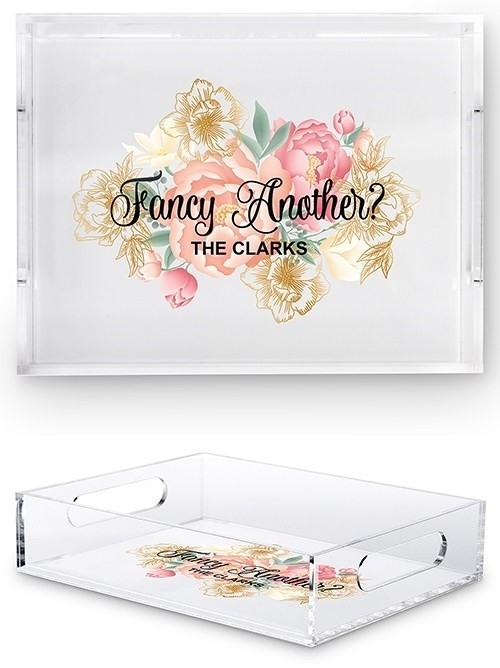 weddingstar acrylic tray with fancy another modern floral print