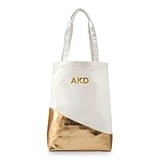 Personalizable Metallic Gold Canvas Shopper Tote with Modern Foiling