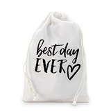 "best day EVER" Muslin Drawstring Favor Bags (Set of 12)