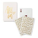 Weddingstar Gold Foil "All In" Playing Cards w/ Hearts Motif