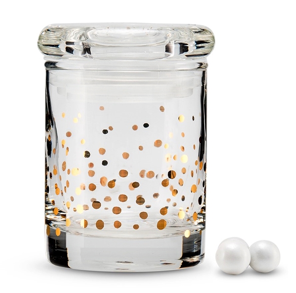 Weddingstar Gold Foil Confetti Mini Glass Favor Jar w/ Lid (Set of 6)