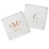 Weddingstar Personalized Ink-Printed Glass Coasters (Monogram Designs)