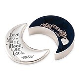 Personalized 'Love You to the Moon and Back' Half Moon Jewelry Box