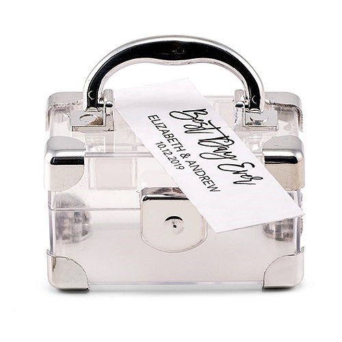 Weddingstar Mini Travel Suitcase Favor Boxes - Silver (Set of 2)