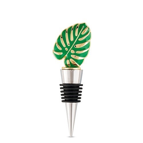 Weddingstar Gorgeous Green Tropical Palm Leaf-Topped Bottle Stopper