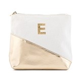 Weddingstar Monogrammable Metallic Gold Leatherette & Canvas Zip Pouch