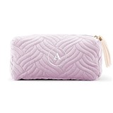 Weddingstar Monogrammed Lavender Quilted Velvet Travel Toiletry Bag