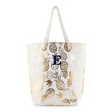 Weddingstar Personalizable Gold Pineapple Print Canvas Tote