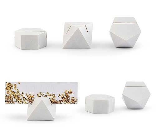 Weddingstar White Geometric Place Card Holders (Assorted Set of 6)